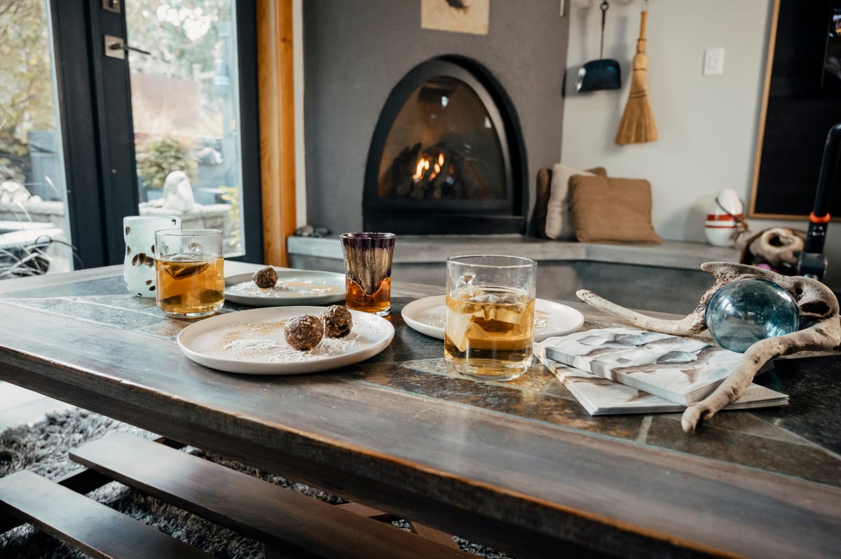 Tea and wellness resources on a table