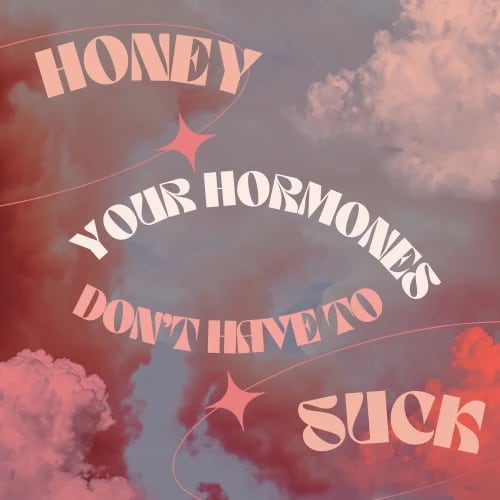 Honey jars and flowers arranged for Lisa Watson’s hormone article