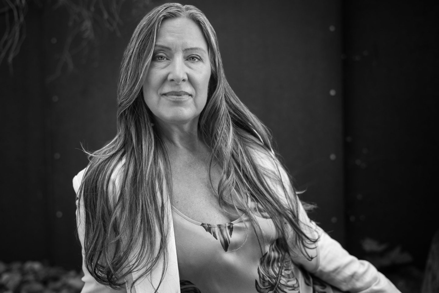 Lisa Watson in black and white, calm and grounded