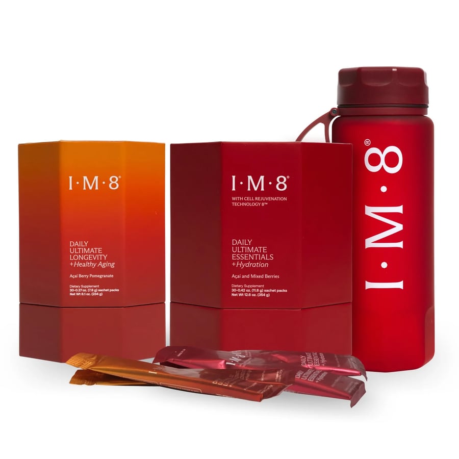I.M.8 supplement stack, sachets and bottle